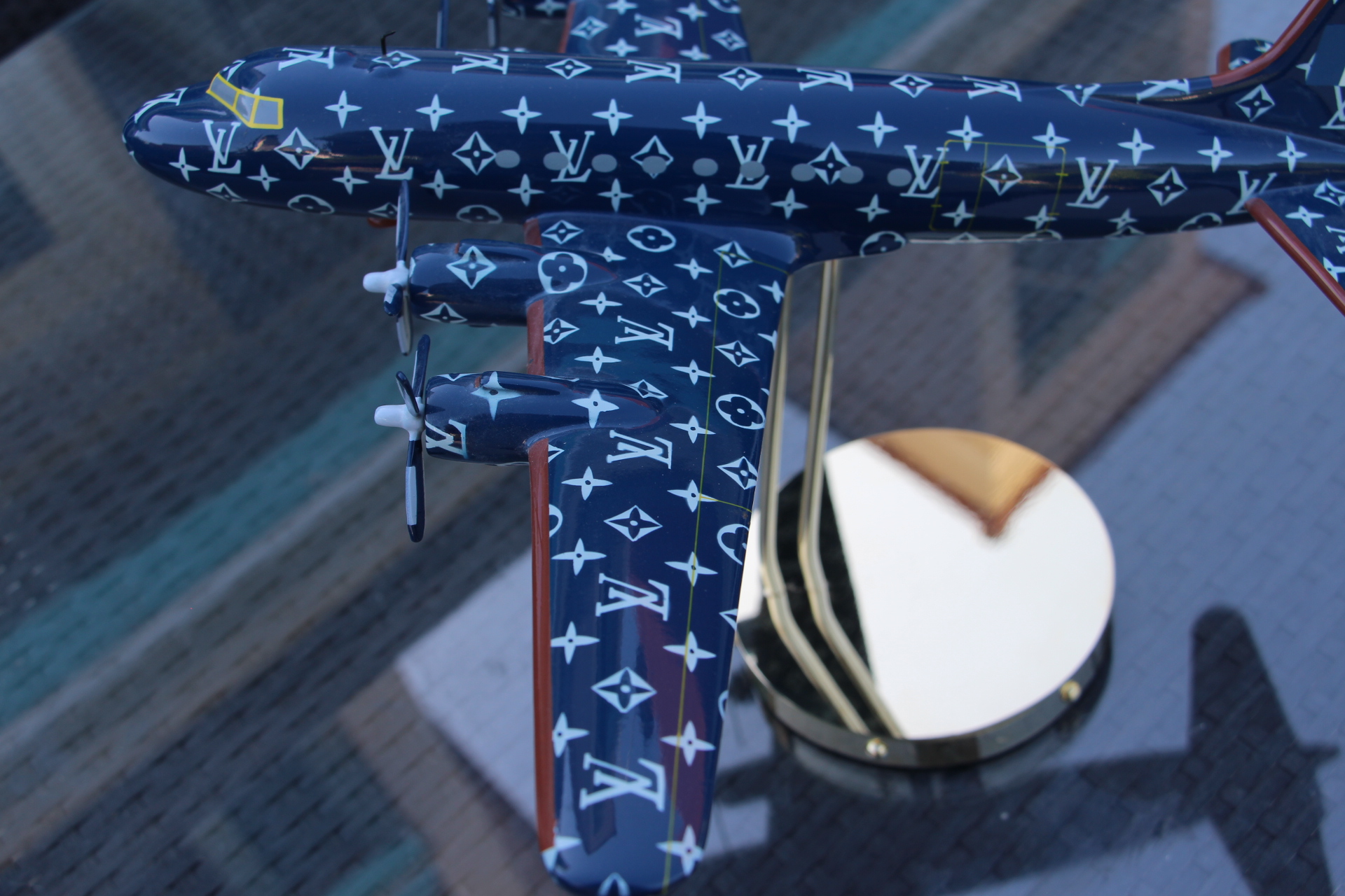 Blue Louis Vuitton airplane 49 cm, store decor - Les Puces de Paris  Saint-Ouen