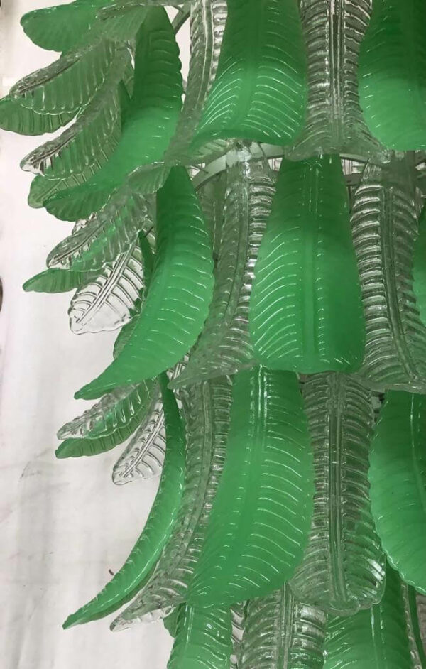 Longue suspension de verre de Murano vert