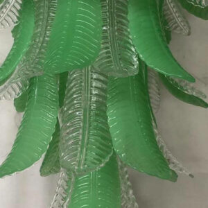 Longue suspension de verre de Murano vert