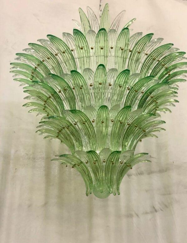 Lustre verre de Murano vert, Barovier e Toso