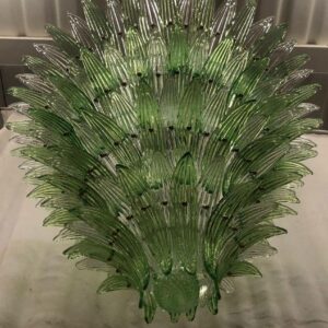 Lustre verre de Murano vert, Barovier e Toso