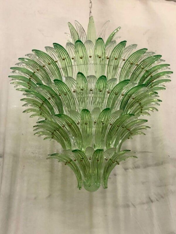 Lustre verre de Murano vert, Barovier e Toso