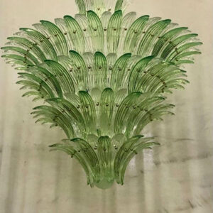 Lustre verre de Murano vert, Barovier e Toso