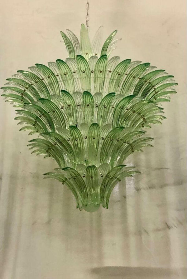 Lustre en verre de Murano vert