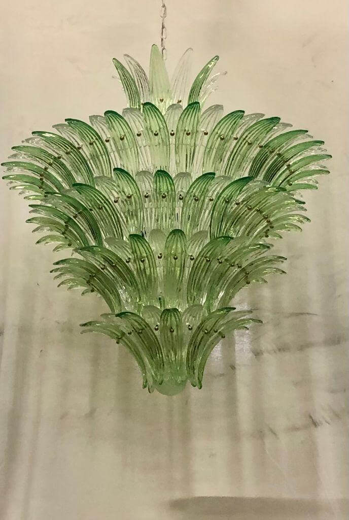 Lustre en verre de Murano vert