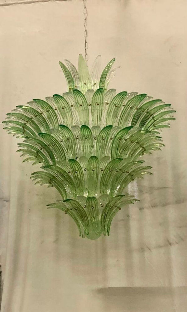 Lustre verre de Murano vert, Barovier e Toso