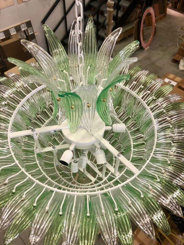 Lustre verre de Murano vert, Barovier e Toso