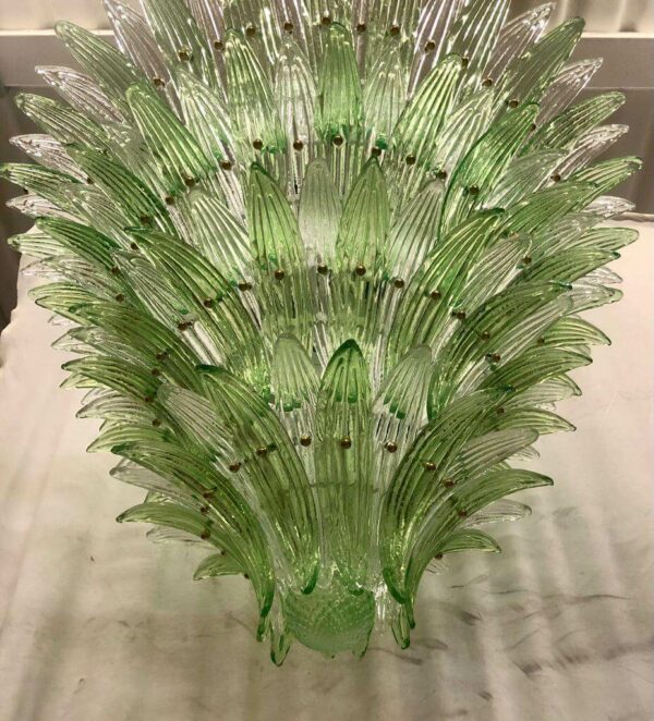 Lustre verre de Murano vert, Barovier e Toso