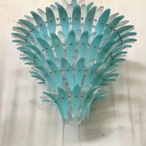 Lustre bleu en verre de Murano