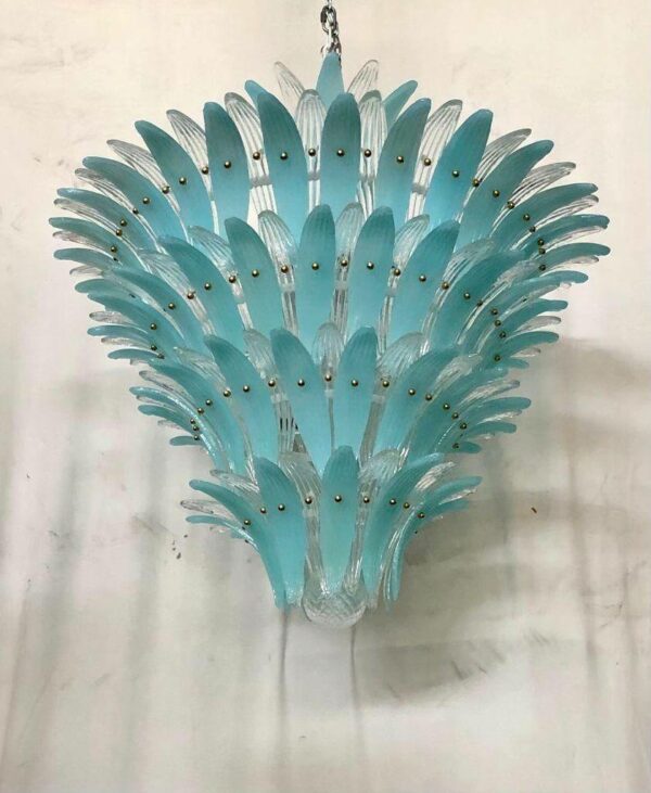 Lustre bleu en verre de Murano