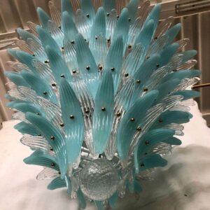 Lustre verre de Murano bleu, Barovier e Toso