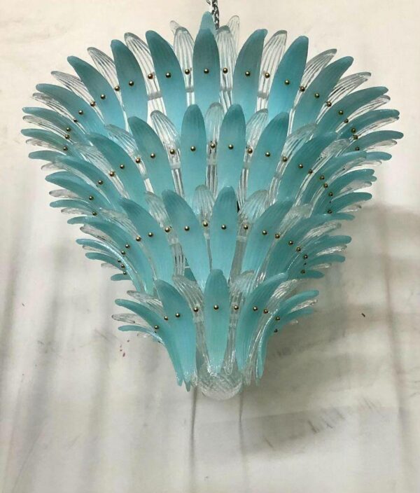 Lustre verre de Murano bleu, Barovier e Toso