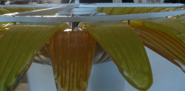 Plafonnier Barovier en verre de Murano beige, vert et orange