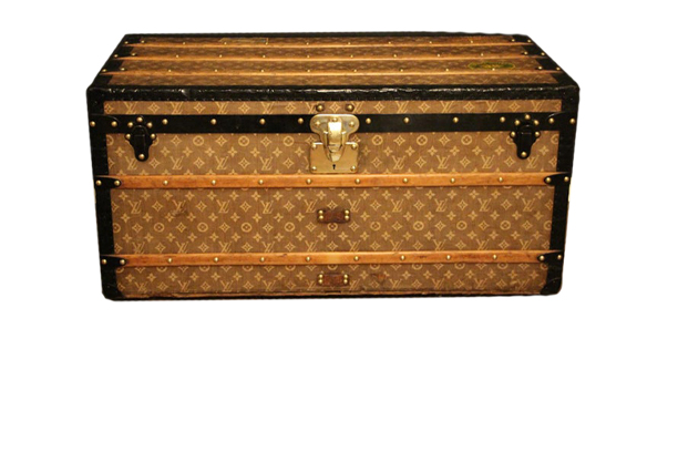 Malle Louis Vuitton en toile tissée