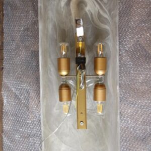 Paire de Grandes Appliques en Verre de Murano à Décor d'Albâtre