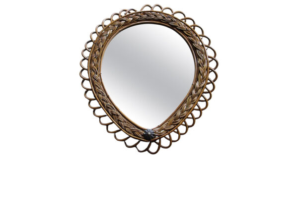 Miroir vintage en rotin par Franco Albini