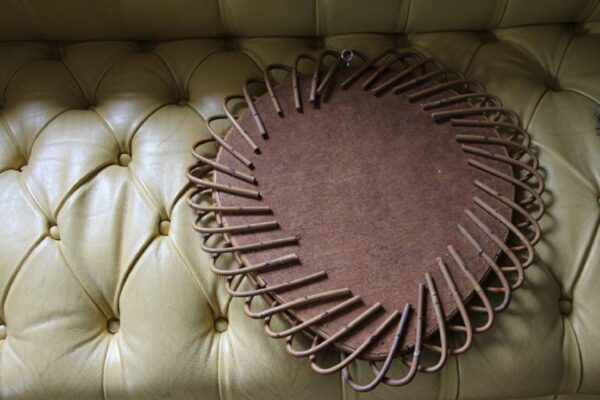 Miroir vintage en rotin par Franco Albini