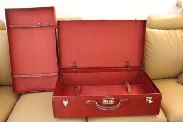Valise Hermès en Cuir Rouge
