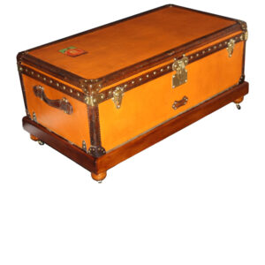 malle de voyage Louis Vuitton en toile orange