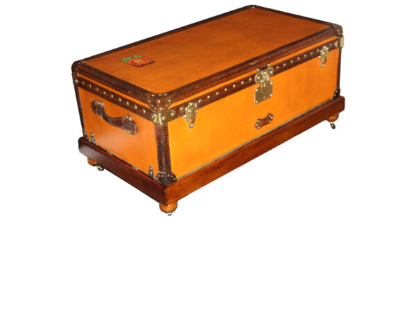 malle de voyage Louis Vuitton en toile orange