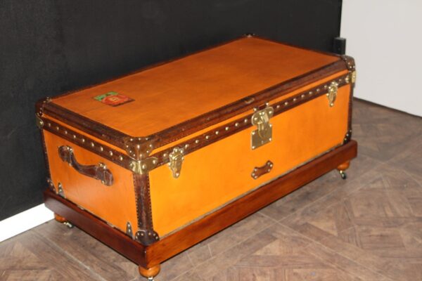 malle de voyage Louis Vuitton en toile orange
