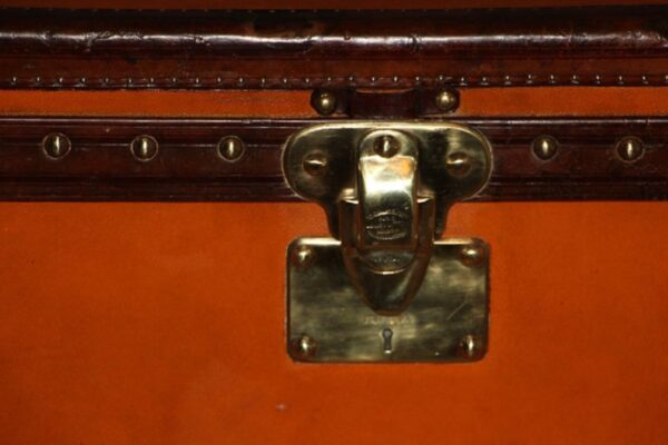 malle de voyage Louis Vuitton en toile orange