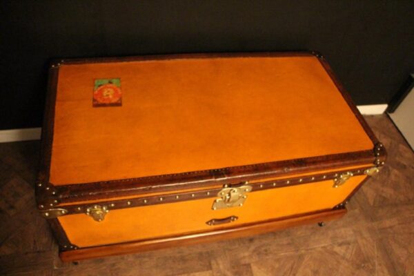malle de voyage Louis Vuitton en toile orange