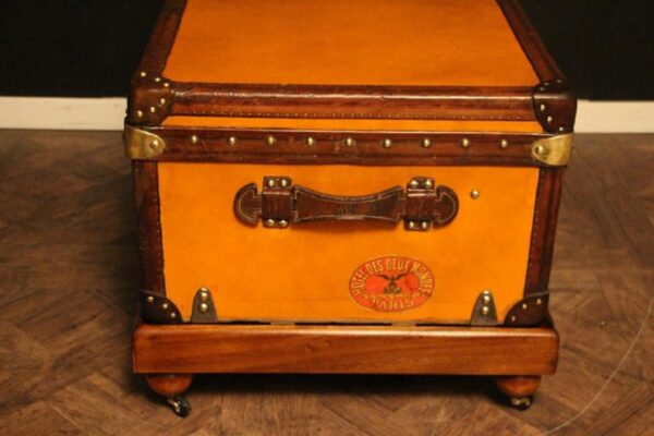 malle de voyage Louis Vuitton en toile orange
