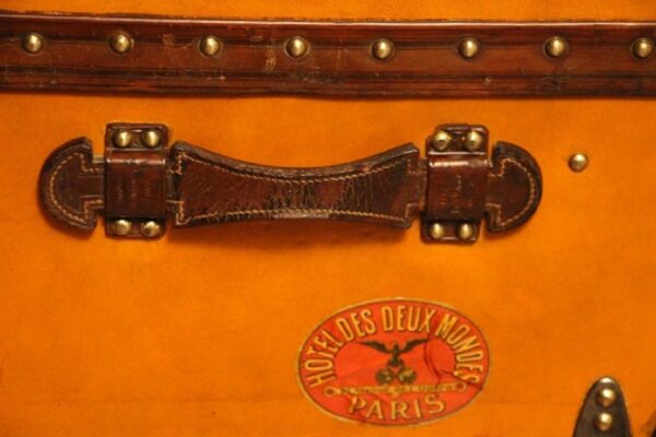 malle de voyage Louis Vuitton en toile orange