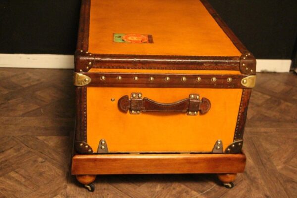 malle de voyage Louis Vuitton en toile orange