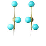 Appliques en verre de Murano bleu Tiffany modernes italiennes du milieu du siècle en laiton et verre bleu