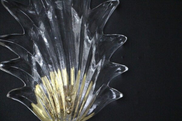 appliques en verre de Murano en forme de feuille