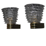 Paire d'appliques en cristal Rostrato en verre de Murano dans le style de Barovier et Toso