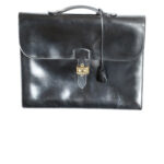 Porte-documents Hermès A Depeches en cuir noir, porte-documents Hermès, sac