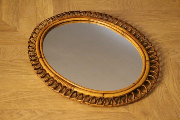 Miroir mural ovale vintage