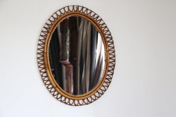 Miroir mural ovale vintage