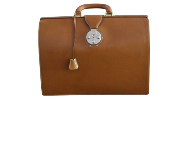 Mallette Hermès en Cuir Doré
