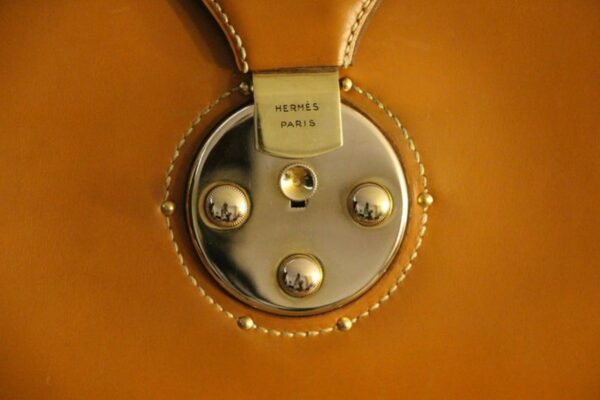 Mallette Hermès en Cuir Doré