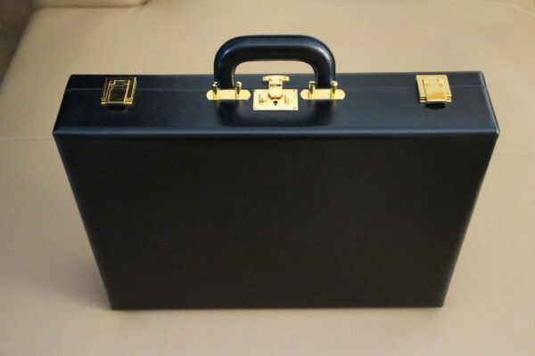 Mallette Hermes en cuir noir