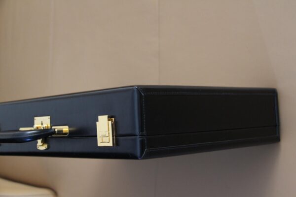 Mallette Hermes en cuir noir