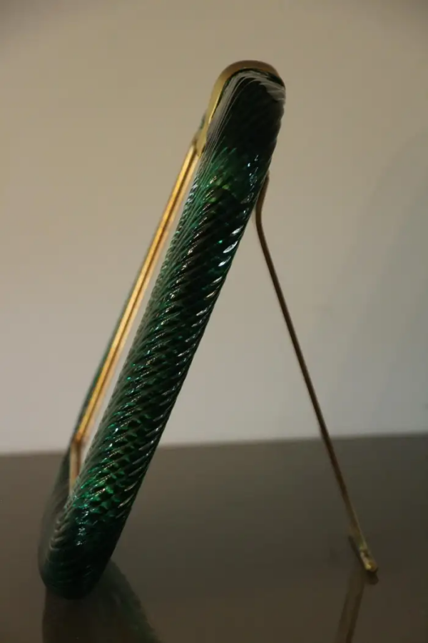 Cadre photo en verre de Murano torsadé vert