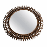 Miroir mural rond année 60