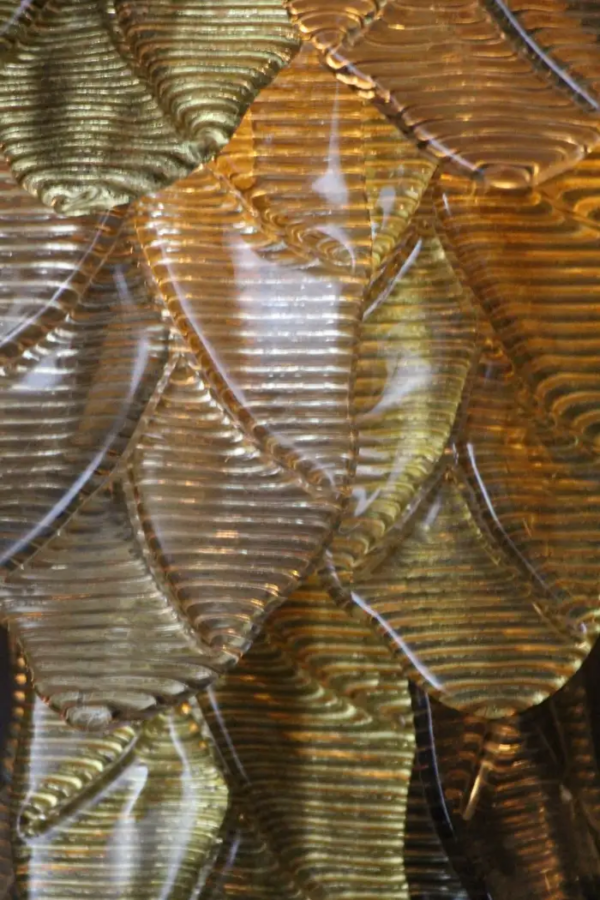 longues appliques en verre de Murano doré