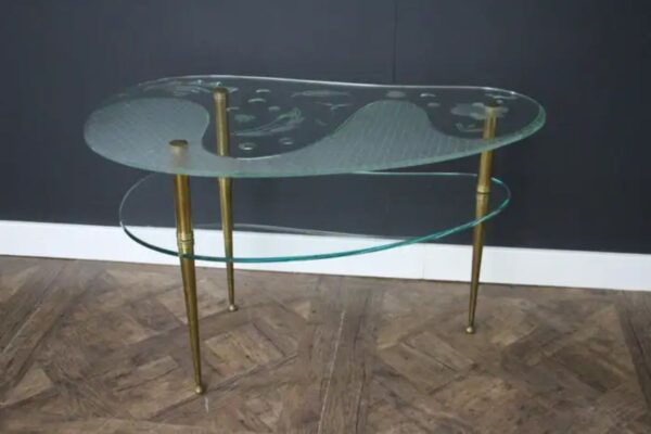 Table basse ancienne en verre