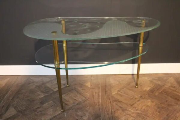 Table basse ancienne en verre