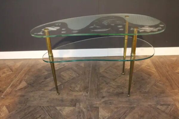 Table basse ancienne en verre