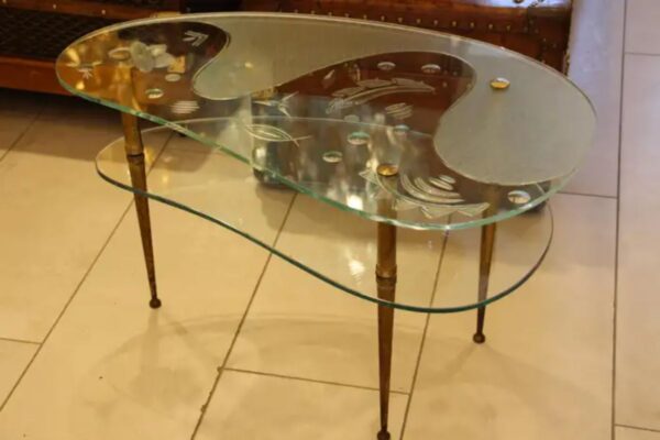 Table basse ancienne en verre