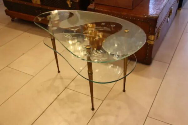 Table basse ancienne en verre