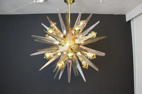 Lustre Sputnik avec Pointes en verre de Murano