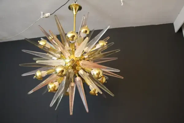 Lustre Sputnik avec Pointes en verre de Murano